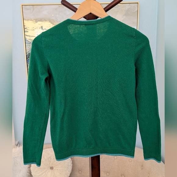 Talbot's Womans Green Cardigan Argyle  5% Cashmere Size SP - Picture 5 of 11